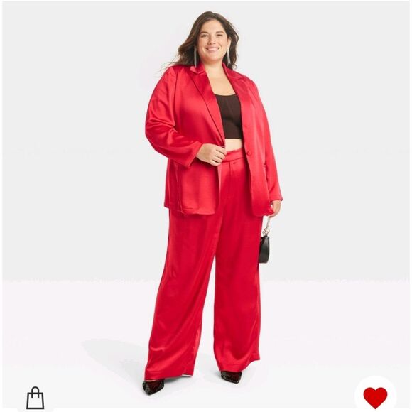 A New Day Plus Size Red High-Rise Wide Leg Satin Pants Plus 26 - Picture 12 of 12